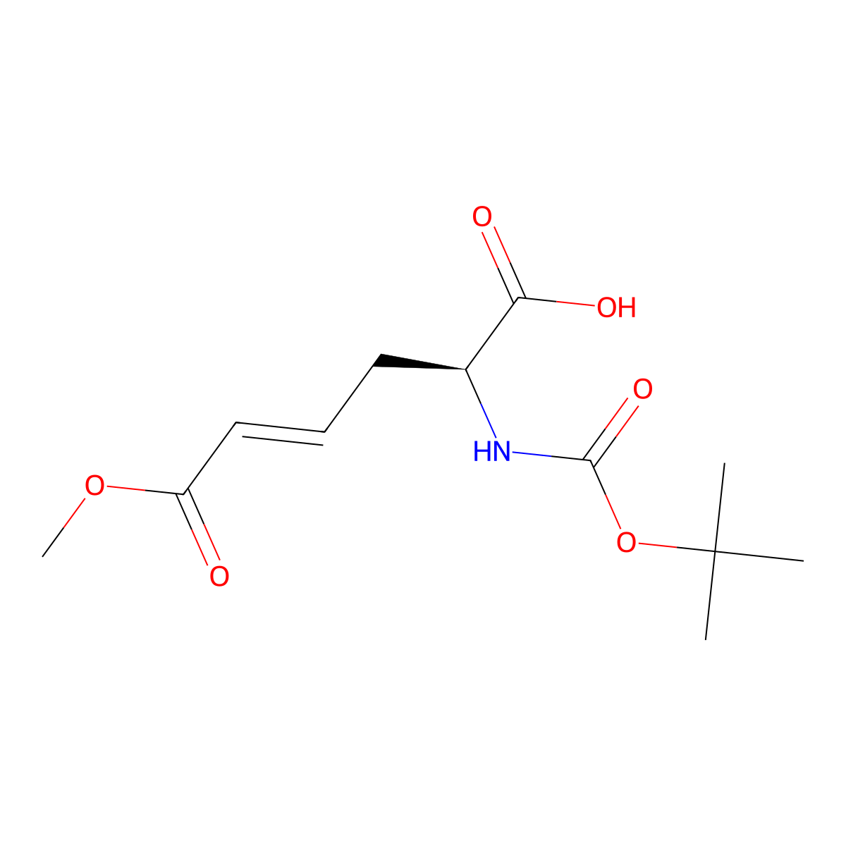 (2S,4E)-2-{[(tert-butoxy)carbonyl]amino}-6-methoxy-6-oxohex-4-enoic acid molecular structure, CAS 3028132-95-5