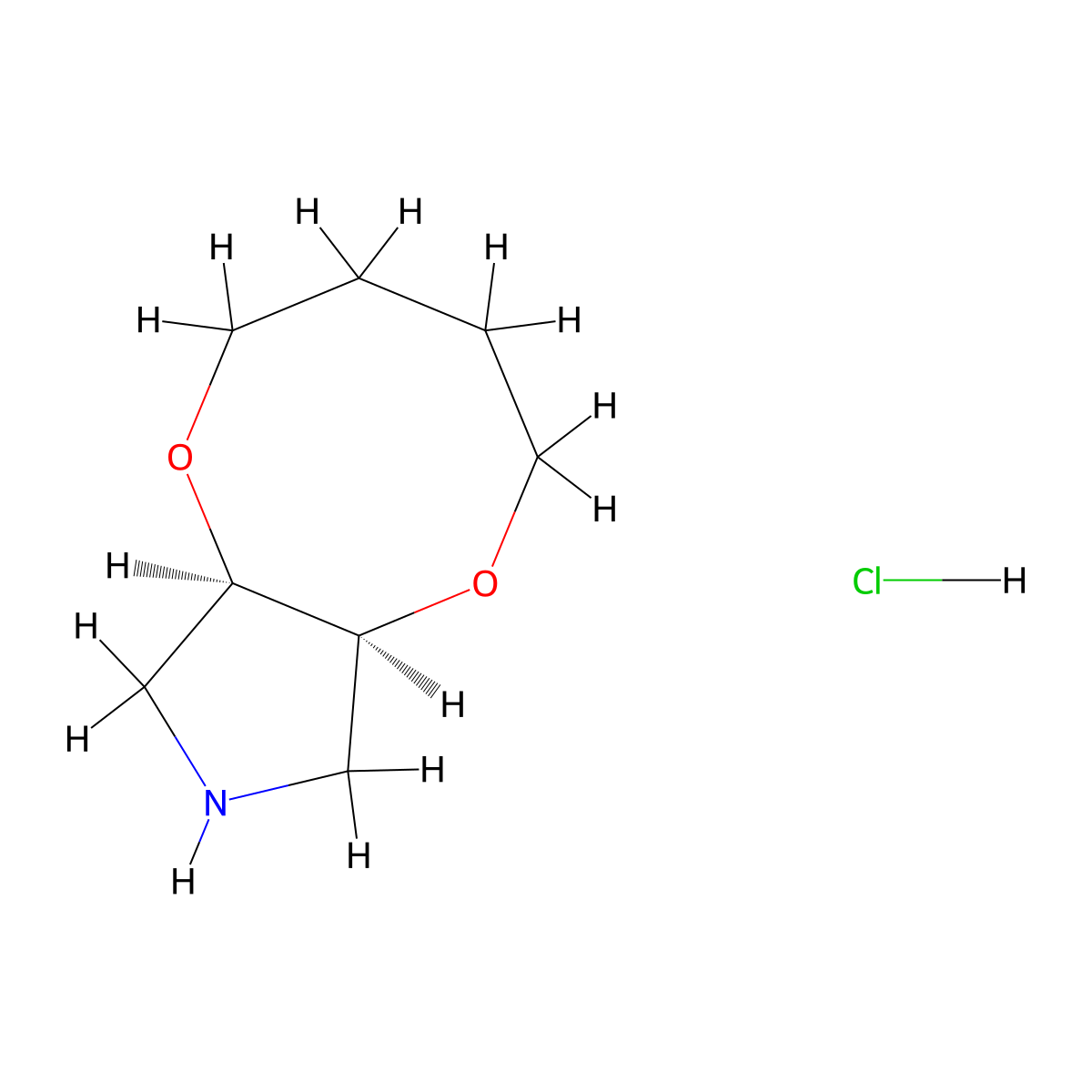rac-(6aR,9aS)-octahydro-2H-[1,4]dioxocino[2,3-c]pyrrole hydrochloride molecular structure, CAS 3028132-98-8