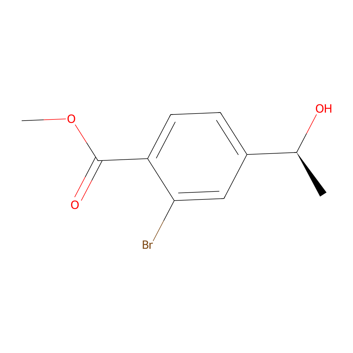 methyl 2-bromo-4-[(1S)-1-hydroxyethyl]benzoate molecular structure, CAS 3028133-01-6