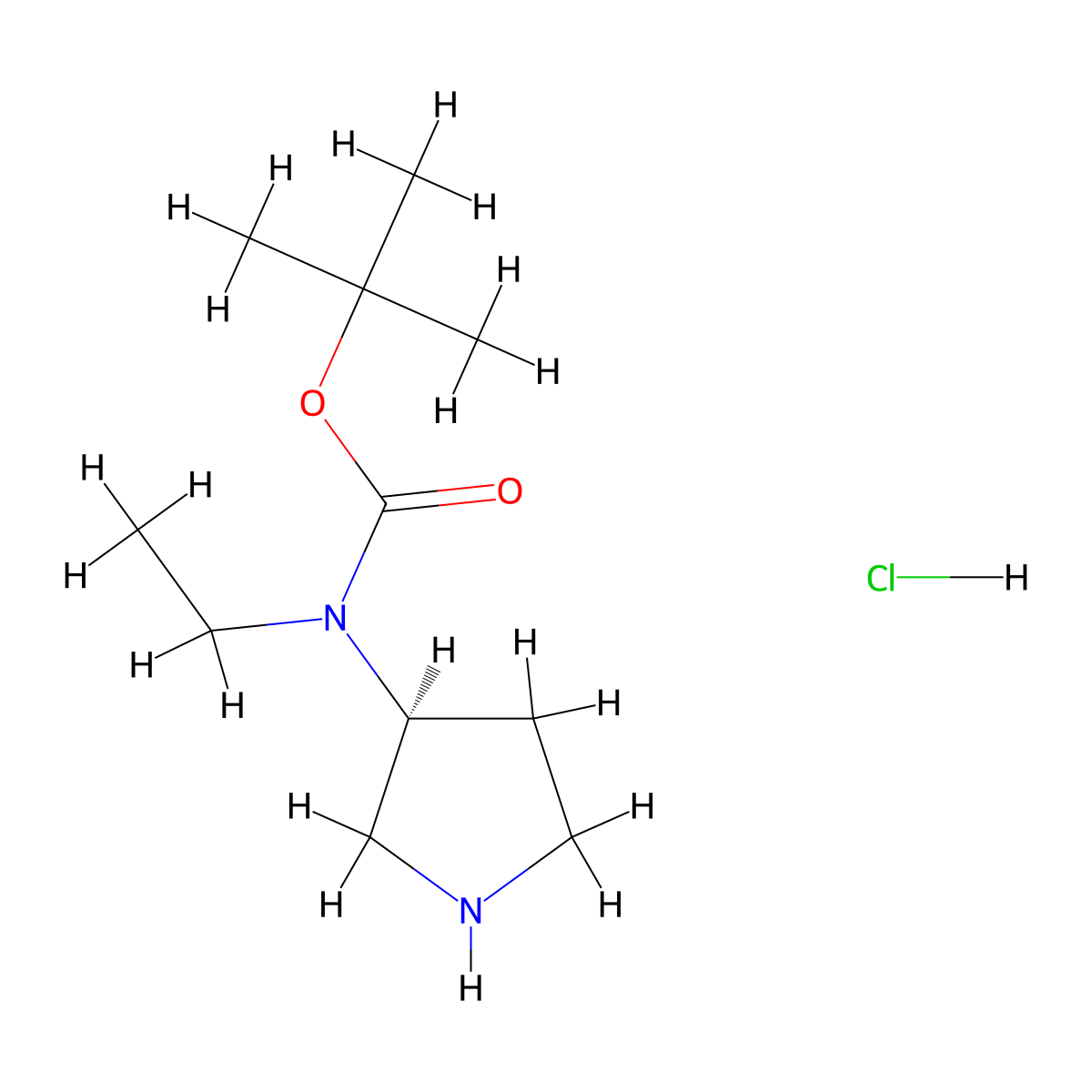 Tert-butyl (S)-ethyl(pyrrolidin-3-YL)carbamate hydrochloride molecular structure, CAS 3028133-04-9