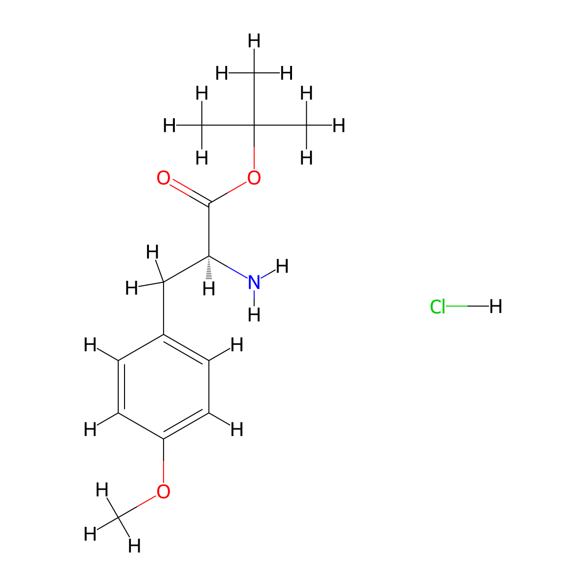 tert-butyl (2S)-2-amino-3-(4-methoxyphenyl)propanoate;hydrochloride molecular structure, CAS 3028133-07-2