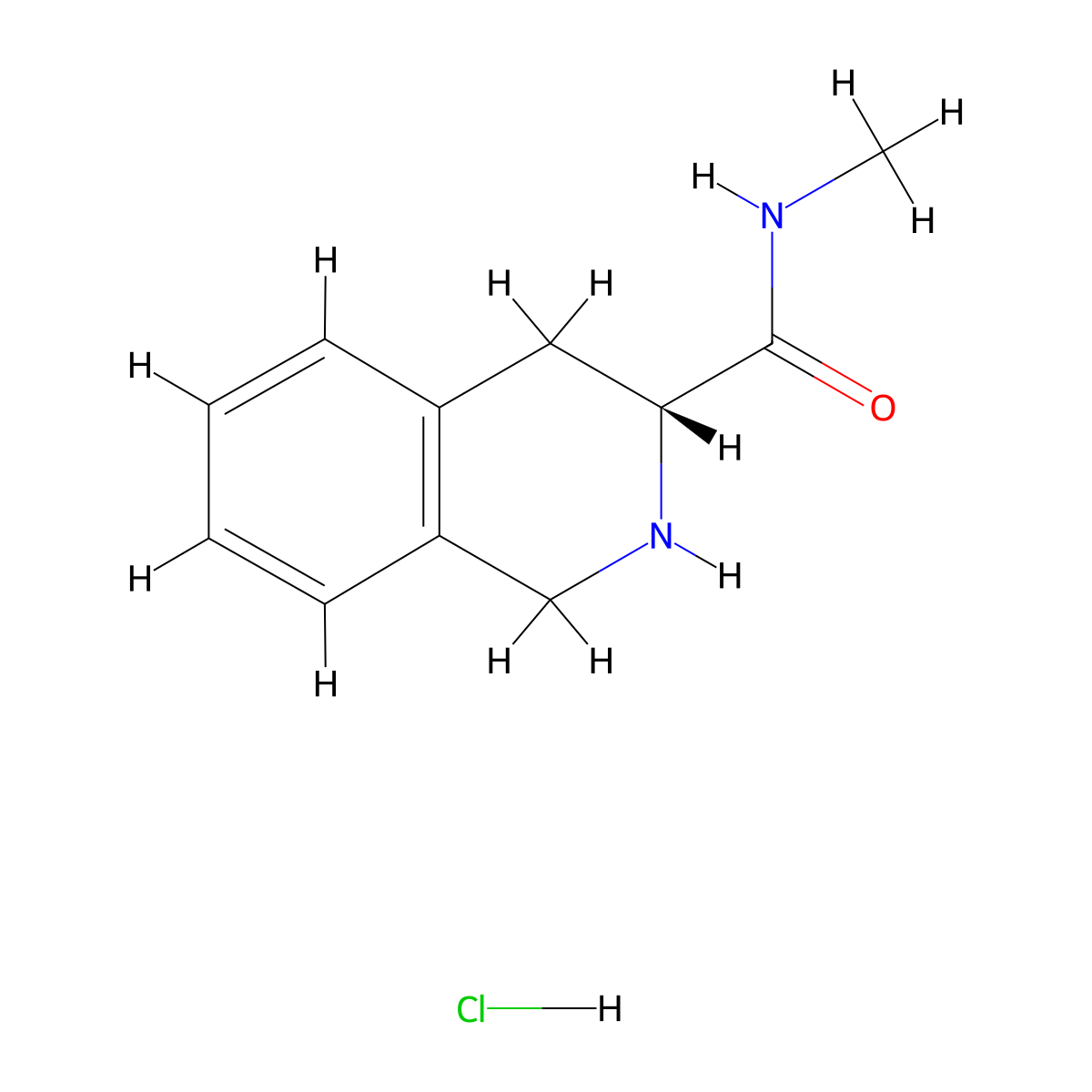 (3R)-N-methyl-1,2,3,4-tetrahydroisoquinoline-3-carboxamide hydrochloride molecular structure, CAS 3028133-08-3