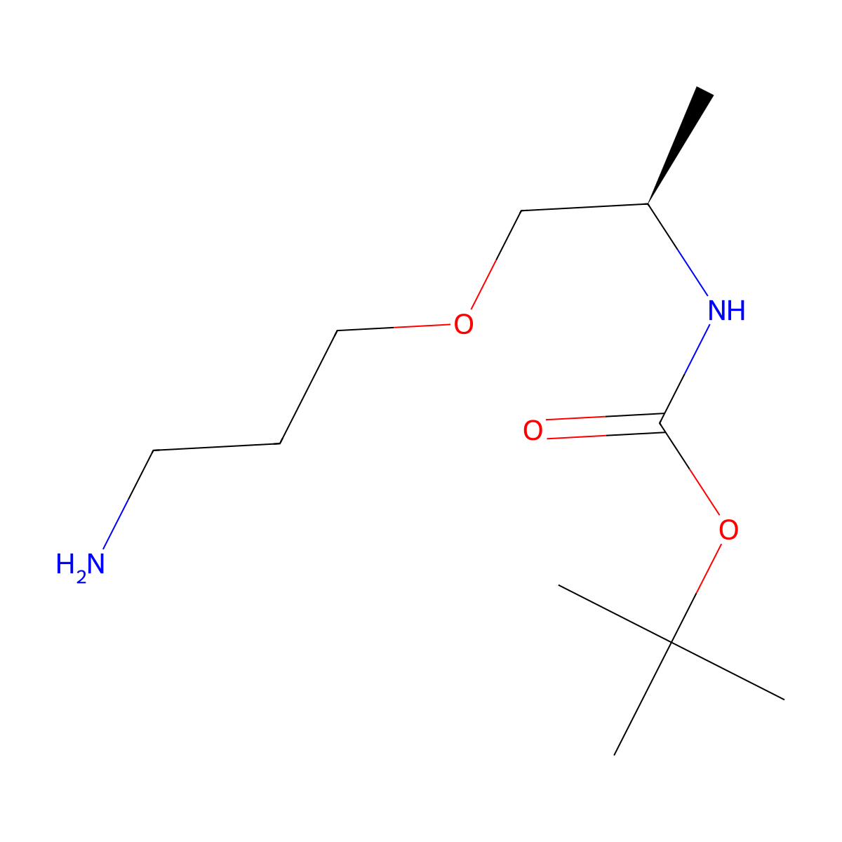 tert-butyl N-[(2R)-1-(3-aminopropoxy)propan-2-yl]carbamate molecular structure, CAS 3028133-27-6