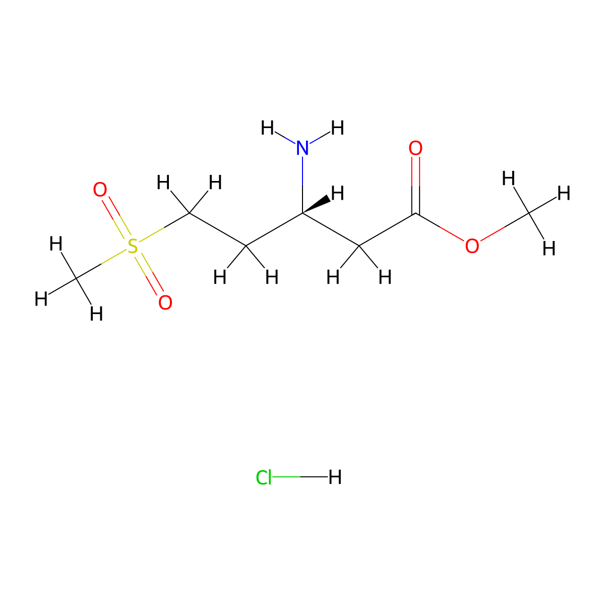 methyl (3R)-3-amino-5-methanesulfonylpentanoate hydrochloride molecular structure, CAS 3028133-30-1
