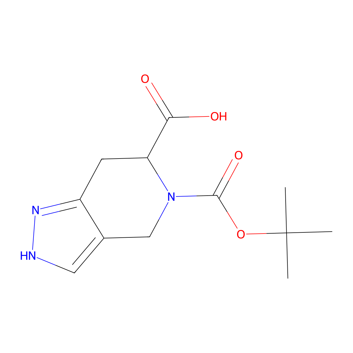 5-[(tert-butoxy)carbonyl]-2H,4H,5H,6H,7H-pyrazolo[4,3-c]pyridine-6-carboxylic acid molecular structure, CAS 3028136-16-2