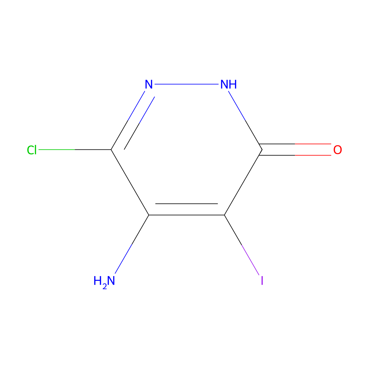 4-amino-3-chloro-5-iodo-1H-pyridazin-6-one molecular structure, CAS 3028137-65-4