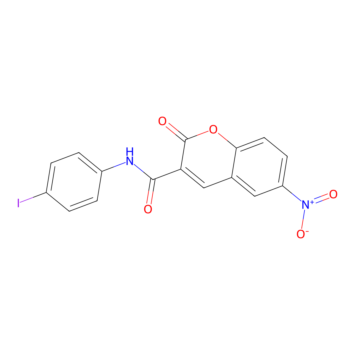 N-(4-iodophenyl)-6-nitro-2-oxo-2H-chromene-3-carboxamide molecular structure, CAS 302814-64-8