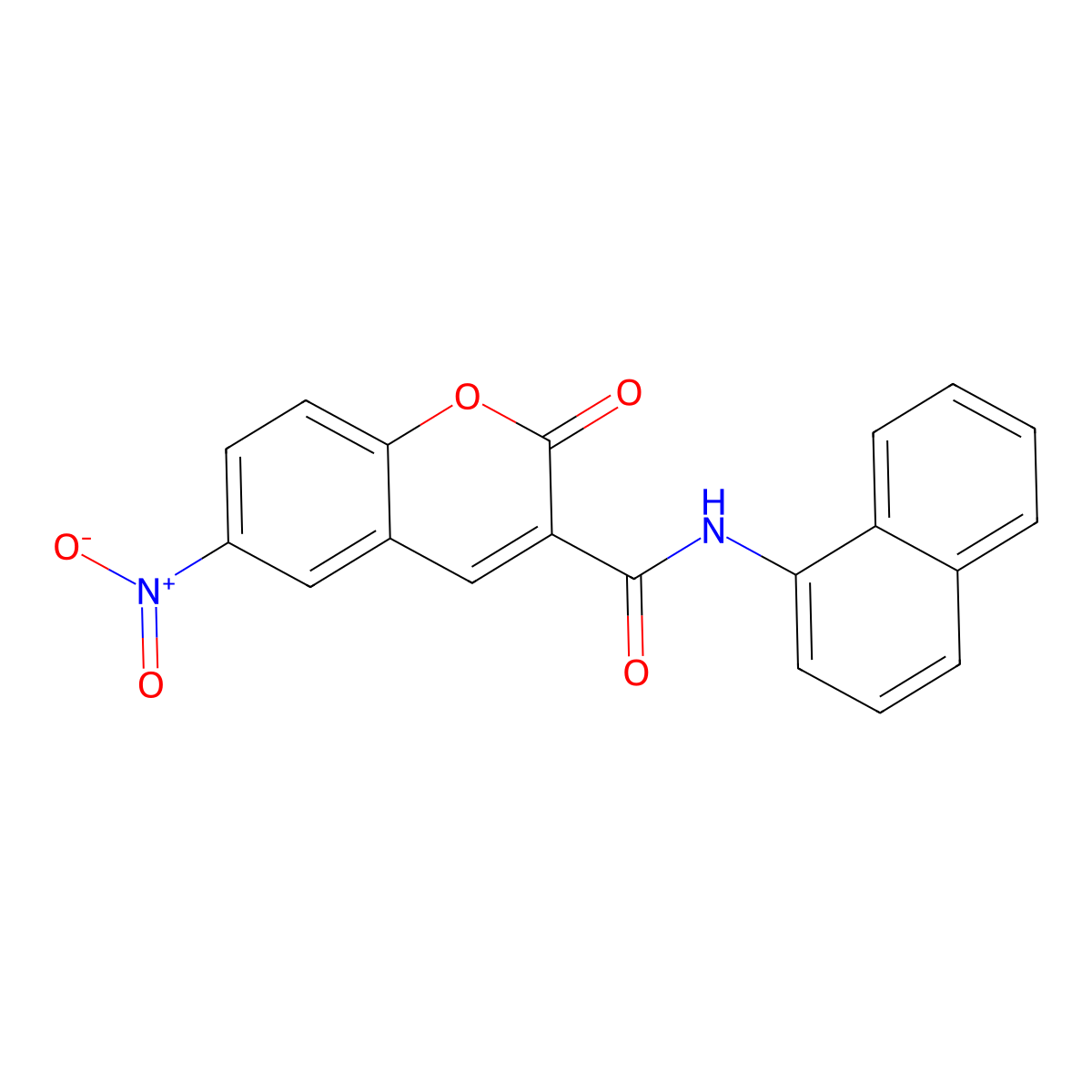 N-(naphthalen-1-yl)-6-nitro-2-oxo-2H-chromene-3-carboxamide molecular structure, CAS 302814-72-8