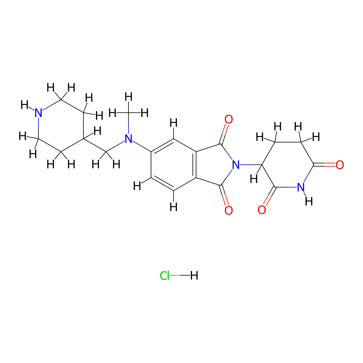 2-(2,6-dioxopiperidin-3-yl)-5-{methyl[(piperidin-4-yl)methyl]amino}-2,3-dihydro-1H-isoindole-1,3-dione hydrochloride molecular structure, CAS 3028140-65-7