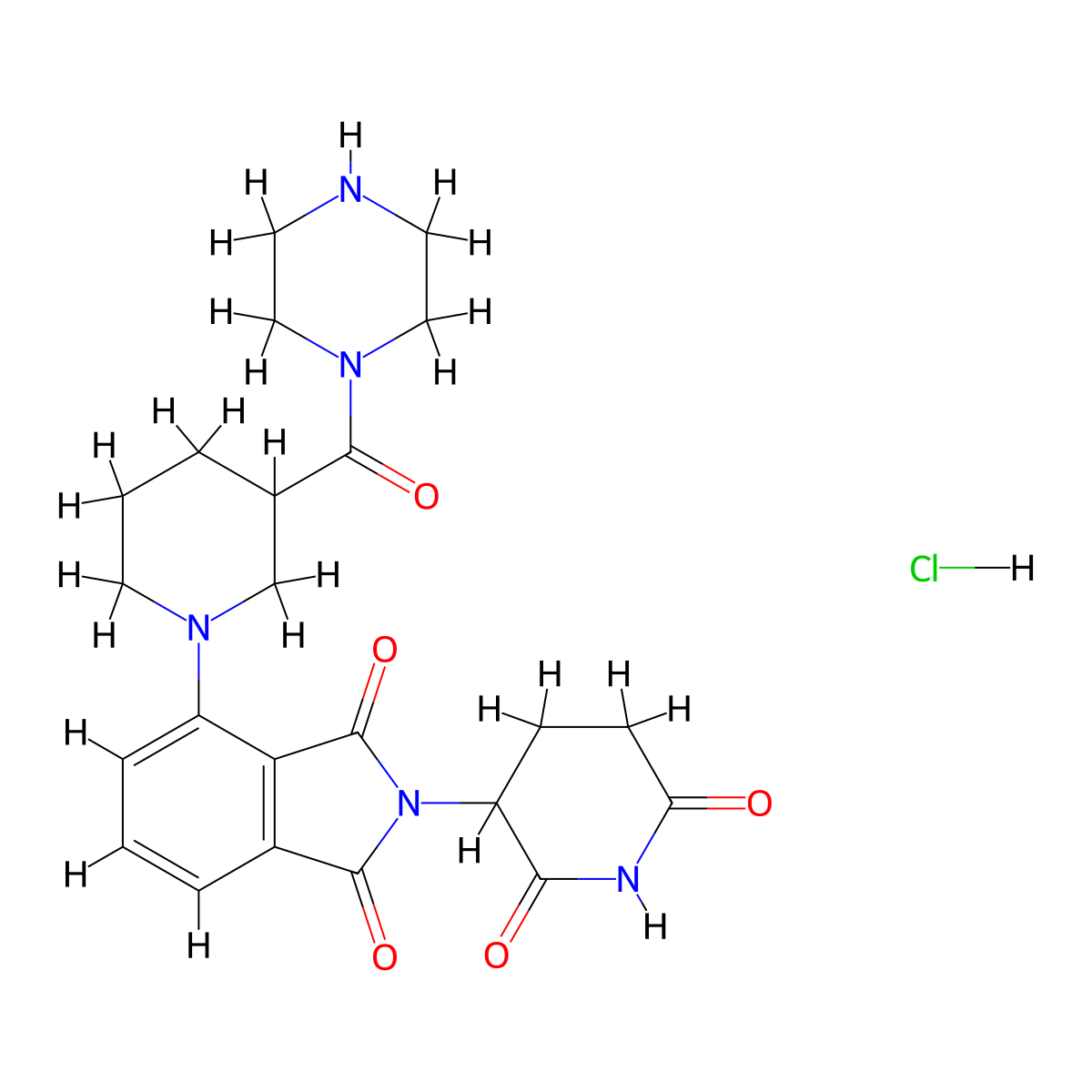 2-(2,6-Dioxopiperidin-3-yl)-4-[3-(piperazine-1-carbonyl)piperidin-1-yl]isoindole-1,3-dione;hydrochloride molecular structure, CAS 3028140-72-6