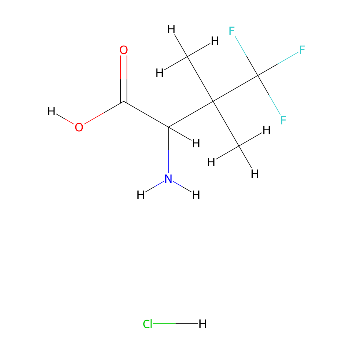 2-Amino-4,4,4-trifluoro-3,3-dimethylbutanoic acid hydrochloride molecular structure, CAS 3028140-92-0