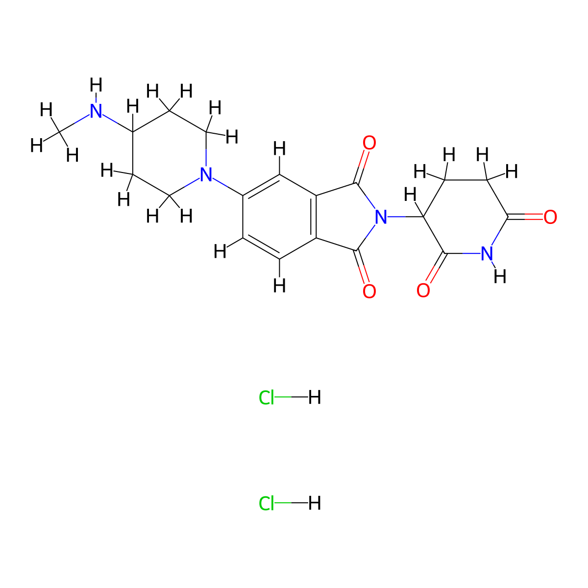 2-(2,6-dioxopiperidin-3-yl)-5-[4-(methylamino)piperidin-1-yl]-2,3-dihydro-1H-isoindole-1,3-dione dihydrochloride molecular structure, CAS 3028141-00-3