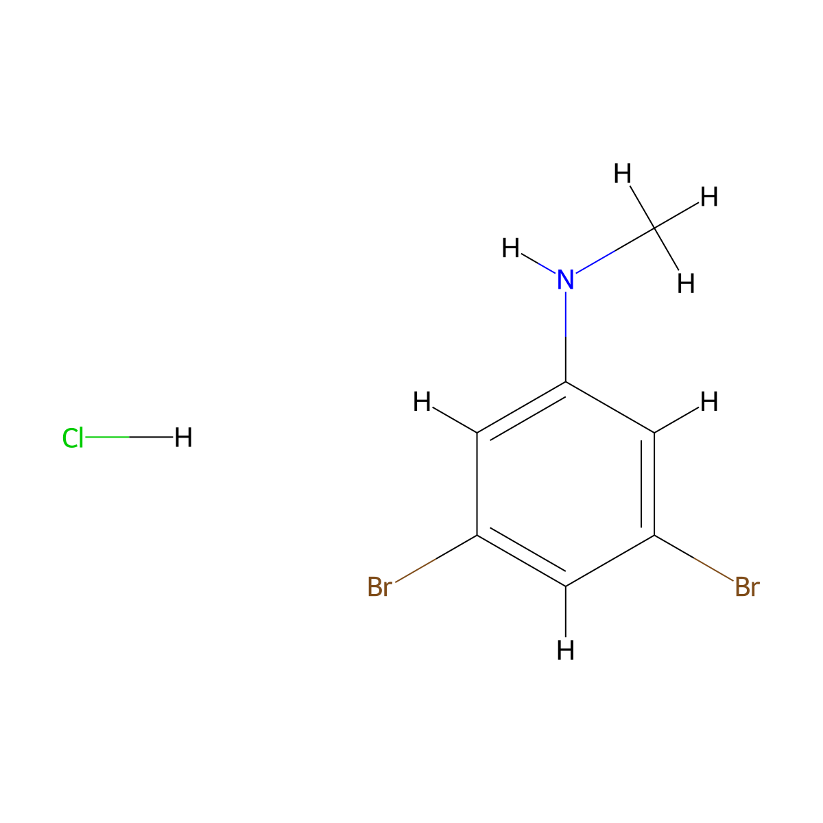 3,5-dibromo-N-methylaniline hydrochloride molecular structure, CAS 3028141-01-4