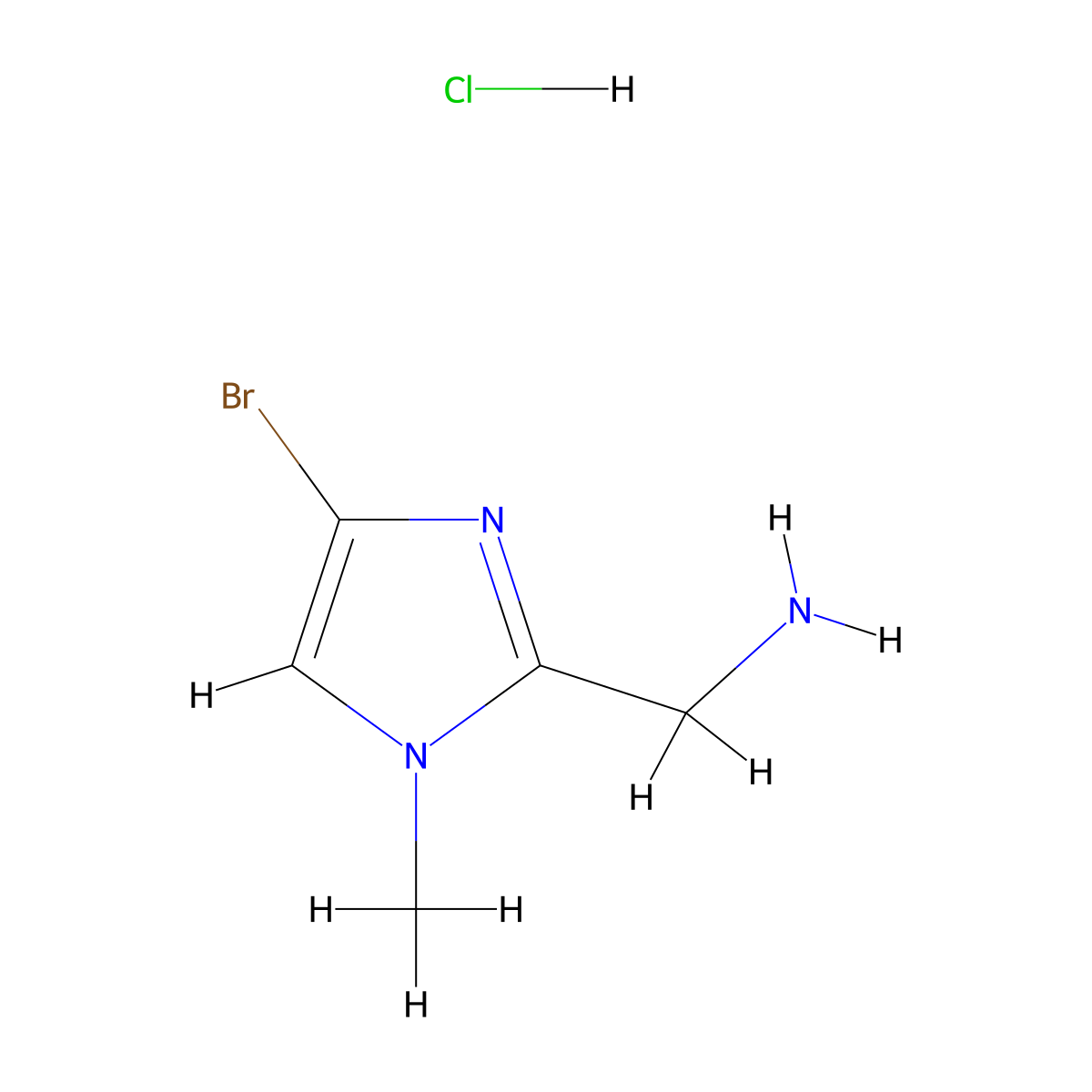 1-(4-bromo-1-methyl-1H-imidazol-2-yl)methanamine hydrochloride molecular structure, CAS 3028141-30-9