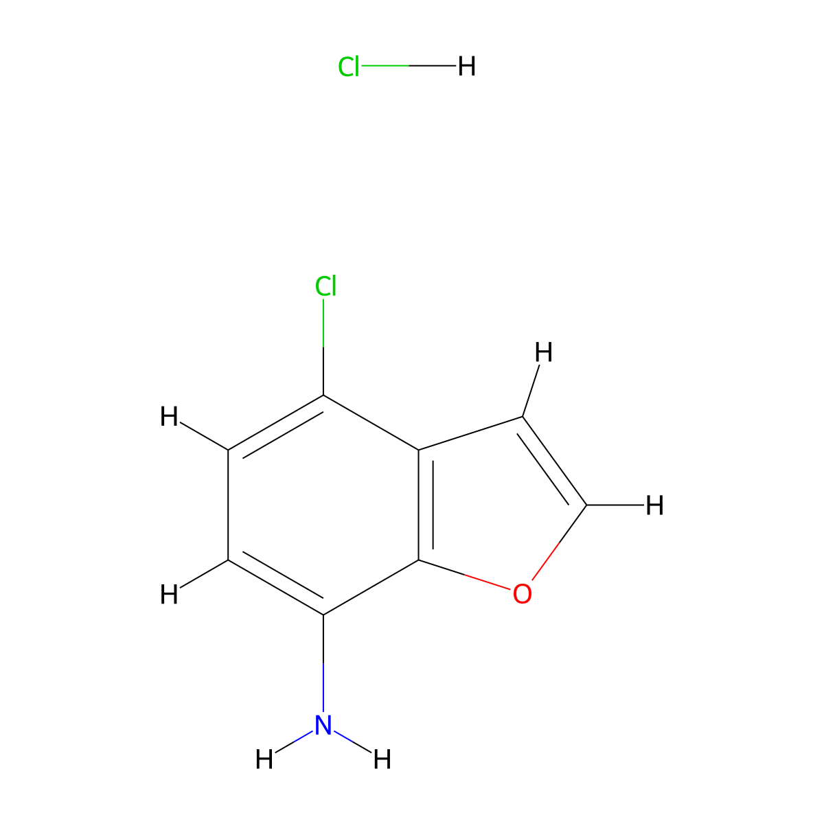 4-Chloro-1-benzofuran-7-amine hydrochloride molecular structure, CAS 3028141-42-3