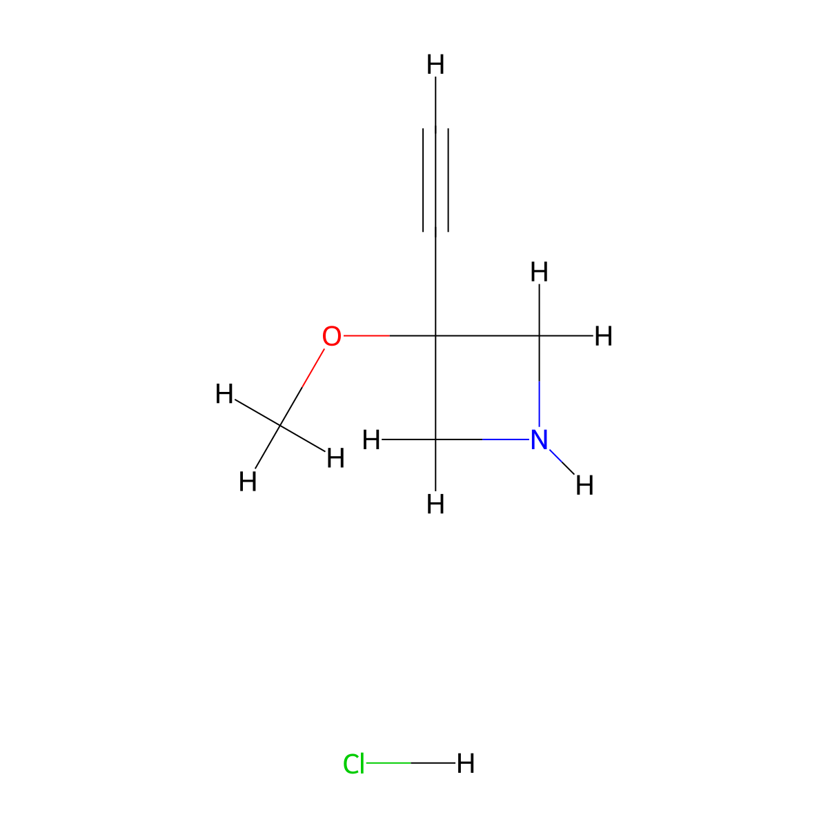 3-Ethynyl-3-methoxyazetidine hydrochloride molecular structure, CAS 3028141-47-8