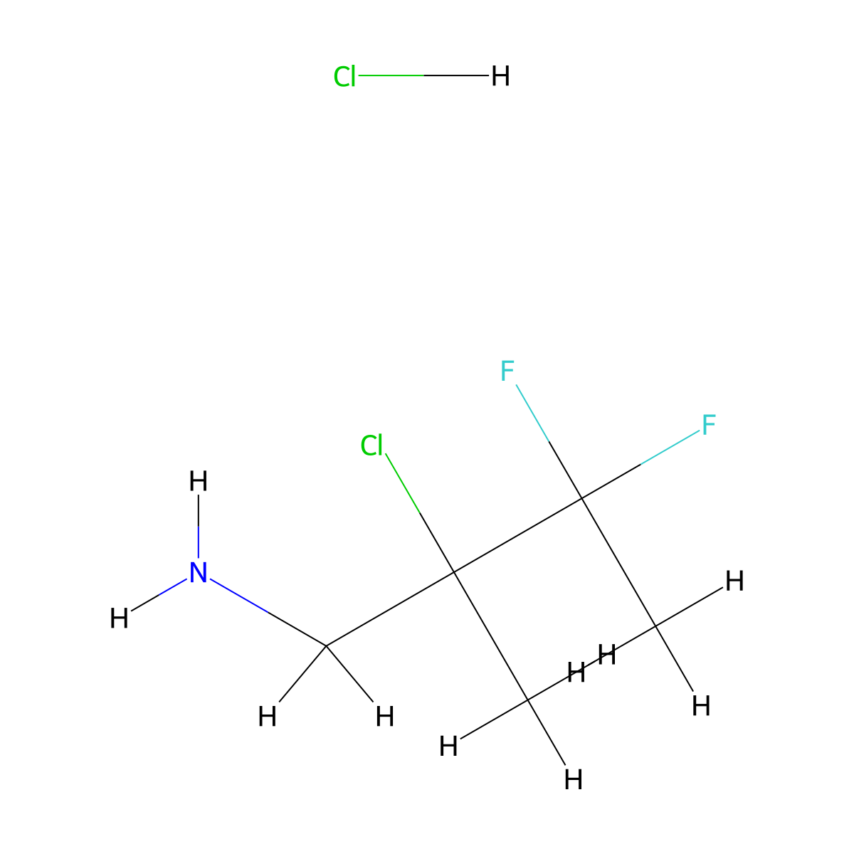 2-Chloro-3,3-difluoro-2-methylbutan-1-amine hydrochloride molecular structure, CAS 3028141-54-7
