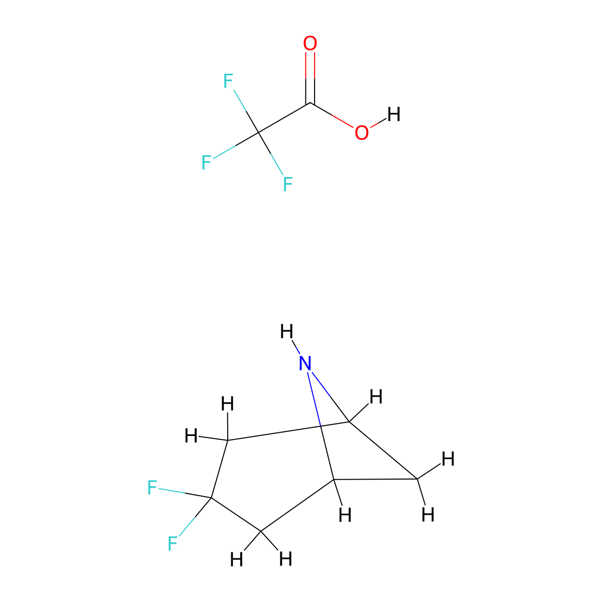 3,3-Difluoro-6-azabicyclo(3.1.1)heptane; trifluoroacetic acid molecular structure, CAS 3028141-77-4