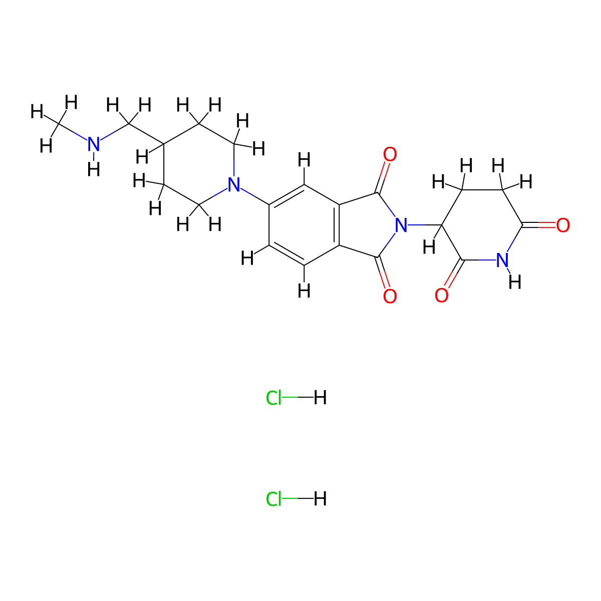 2-(2,6-dioxopiperidin-3-yl)-5-{4-[(methylamino)methyl]piperidin-1-yl}-2,3-dihydro-1H-isoindole-1,3-dione dihydrochloride molecular structure, CAS 3028141-78-5