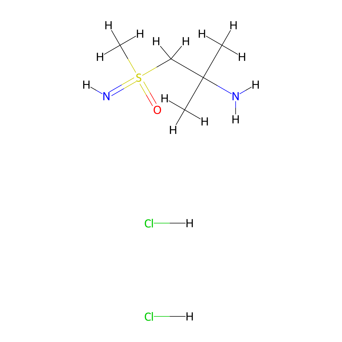 (2-Amino-2-methylpropyl)(imino)methyl-lambda6-sulfanone dihydrochloride molecular structure, CAS 3028141-93-4