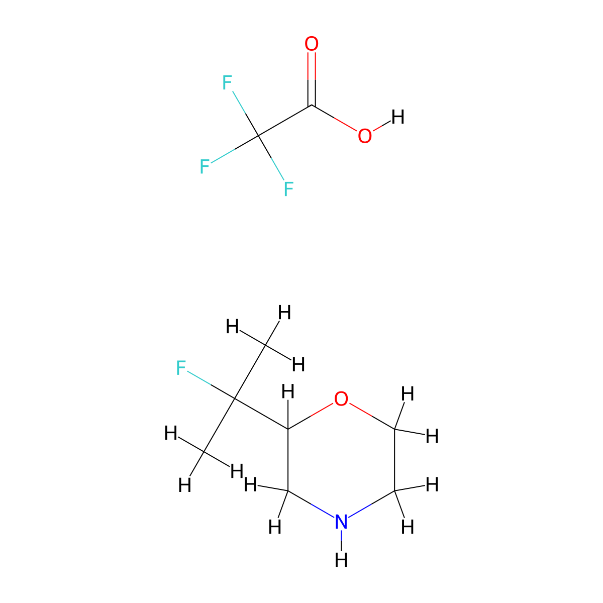 2-(2-Fluoropropan-2-yl)morpholine, trifluoroacetic acid molecular structure, CAS 3028142-16-4