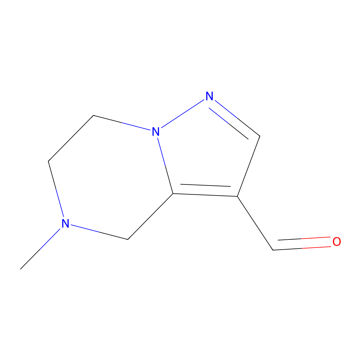 5-methyl-4H,5H,6H,7H-pyrazolo[1,5-a]pyrazine-3-carbaldehyde molecular structure, CAS 3028142-22-2