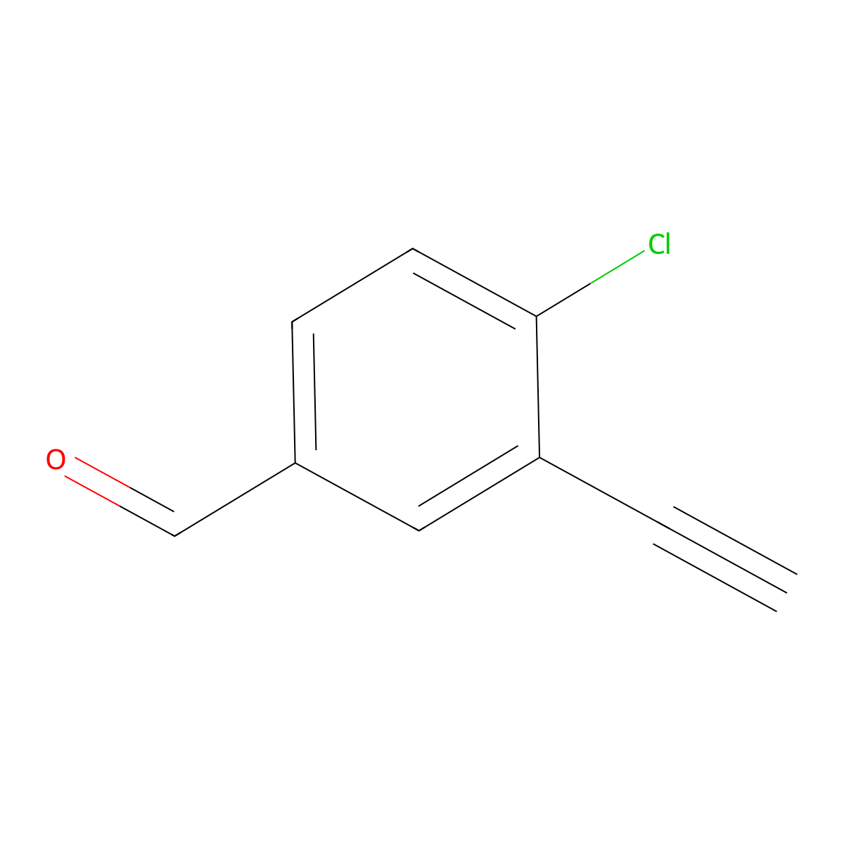 4-Chloro-3-ethynylbenzaldehyde molecular structure, CAS 3028142-25-5
