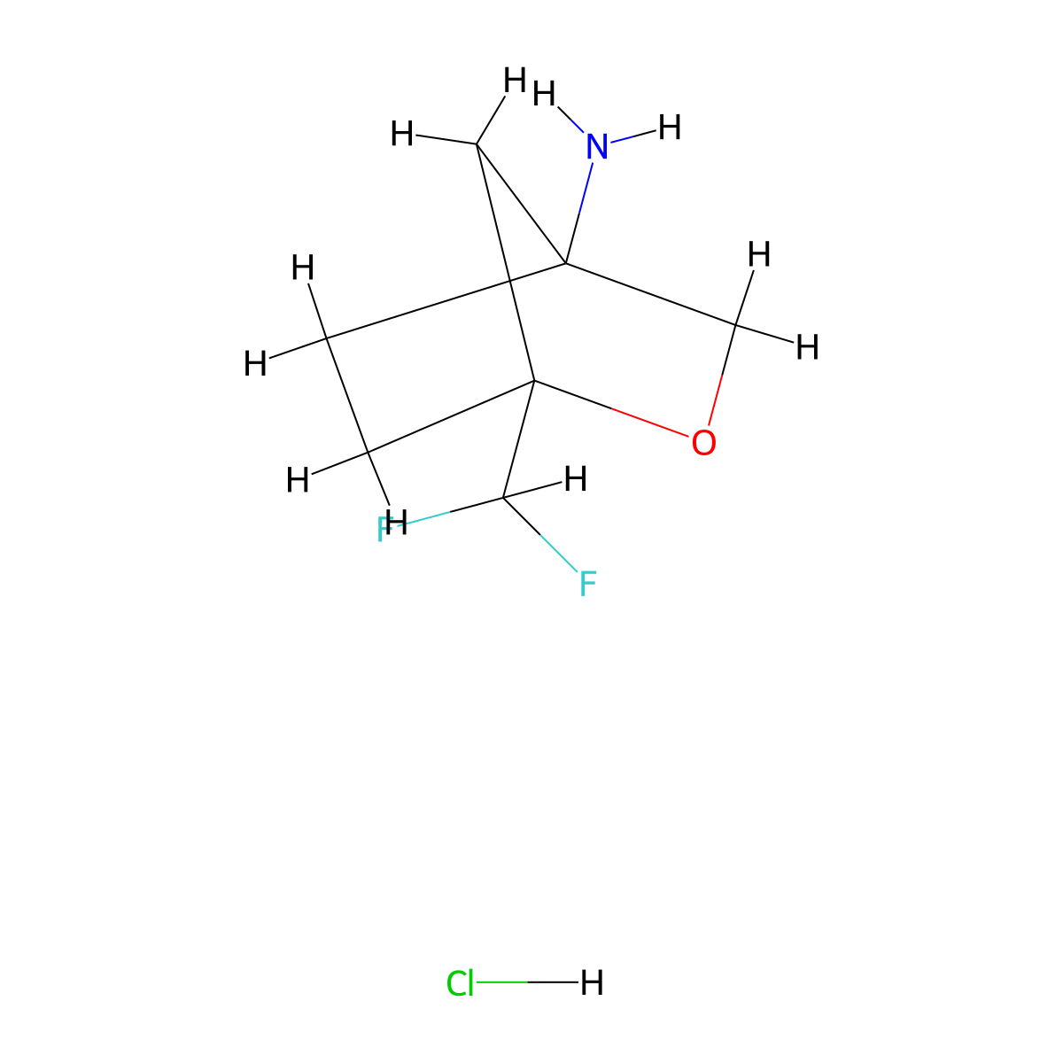 1-(Difluoromethyl)-2-oxabicyclo[2.2.1]heptan-4-amine hydrochloride molecular structure, CAS 3028145-79-8