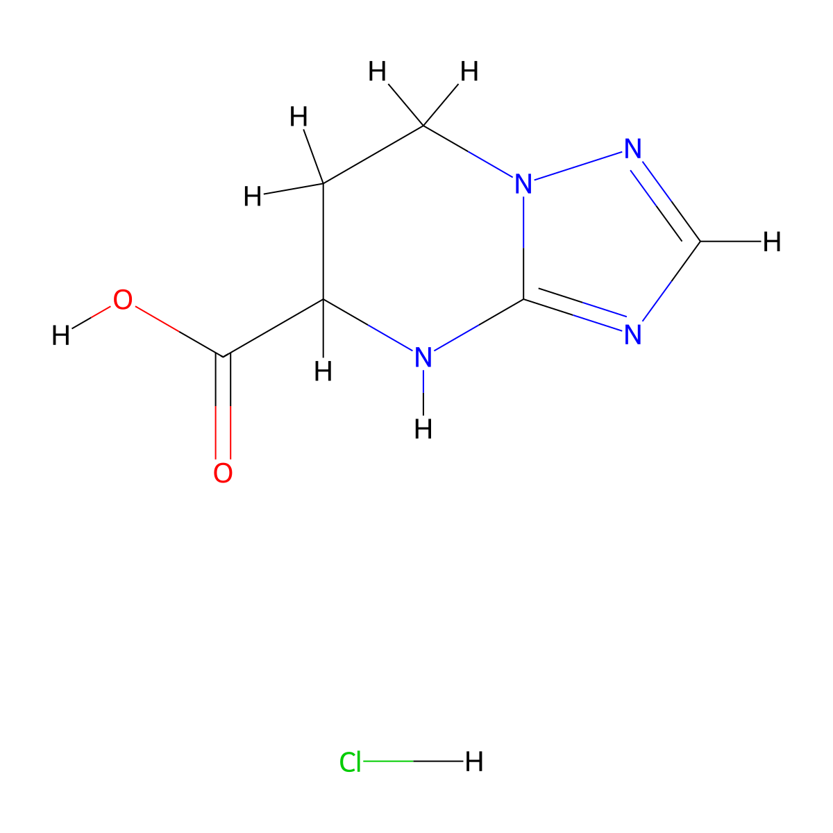 4H,5H,6H,7H-[1,2,4]triazolo[1,5-a]pyrimidine-5-carboxylic acid hydrochloride molecular structure, CAS 3028145-87-8