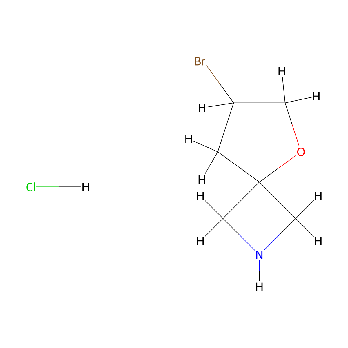 7-Bromo-5-oxa-2-azaspiro[3.4]octane hydrochloride molecular structure, CAS 3028145-89-0