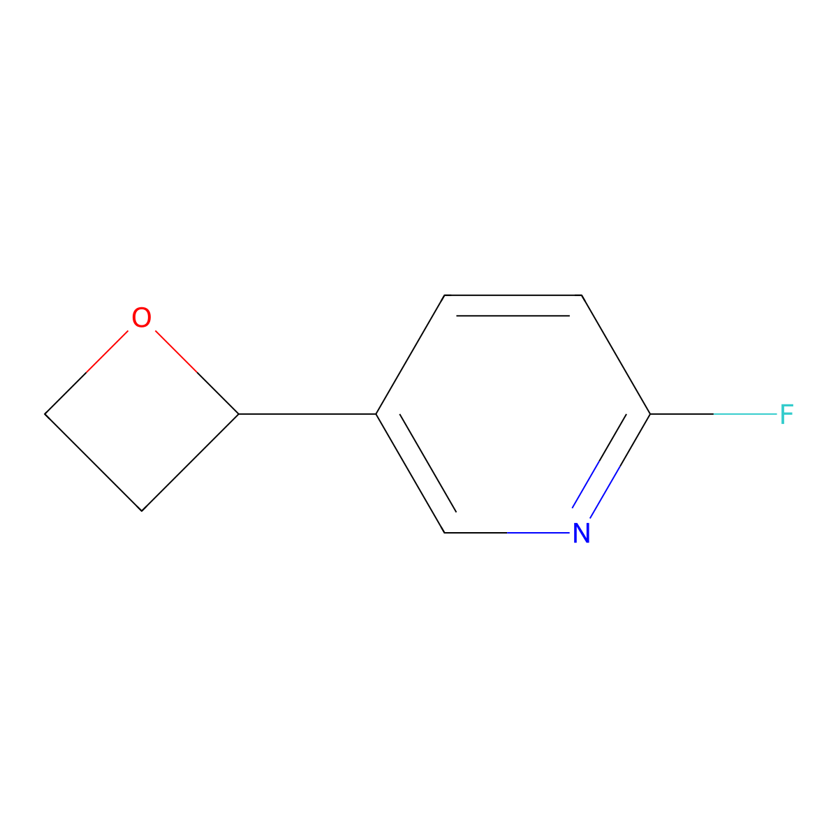 2-Fluoro-5-(oxetan-2-yl)pyridine molecular structure, CAS 3028145-94-7