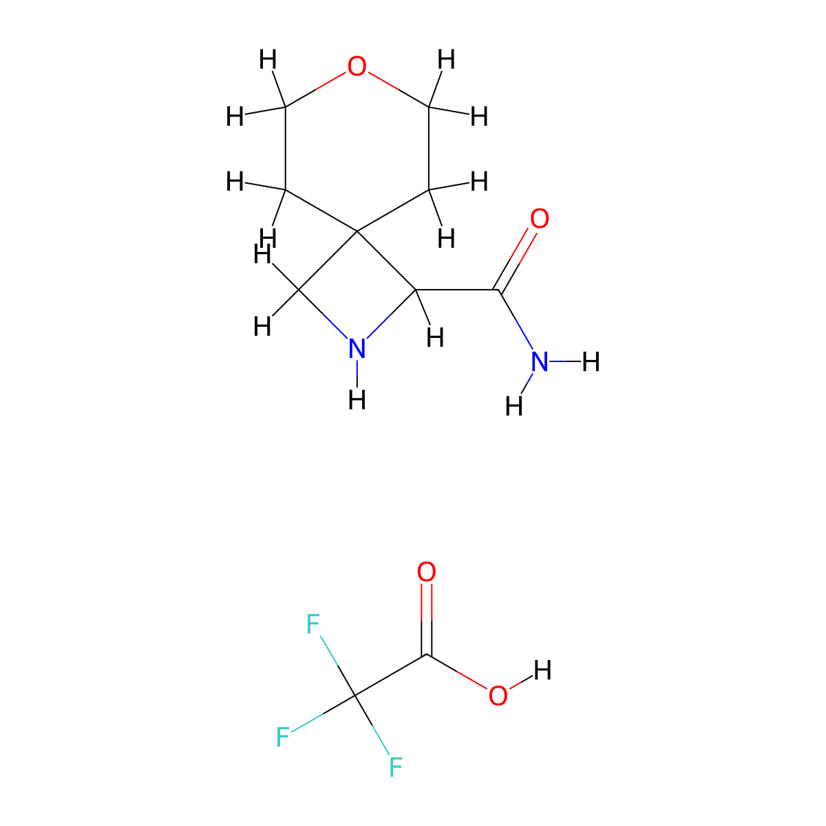 7-Oxa-2-azaspiro[3.5]nonane-1-carboxamide, trifluoroacetic acid molecular structure, CAS 3028145-97-0
