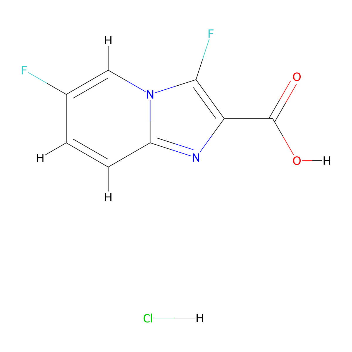3,6-Difluoroimidazo[1,2-a]pyridine-2-carboxylic acid hydrochloride molecular structure, CAS 3028146-02-0