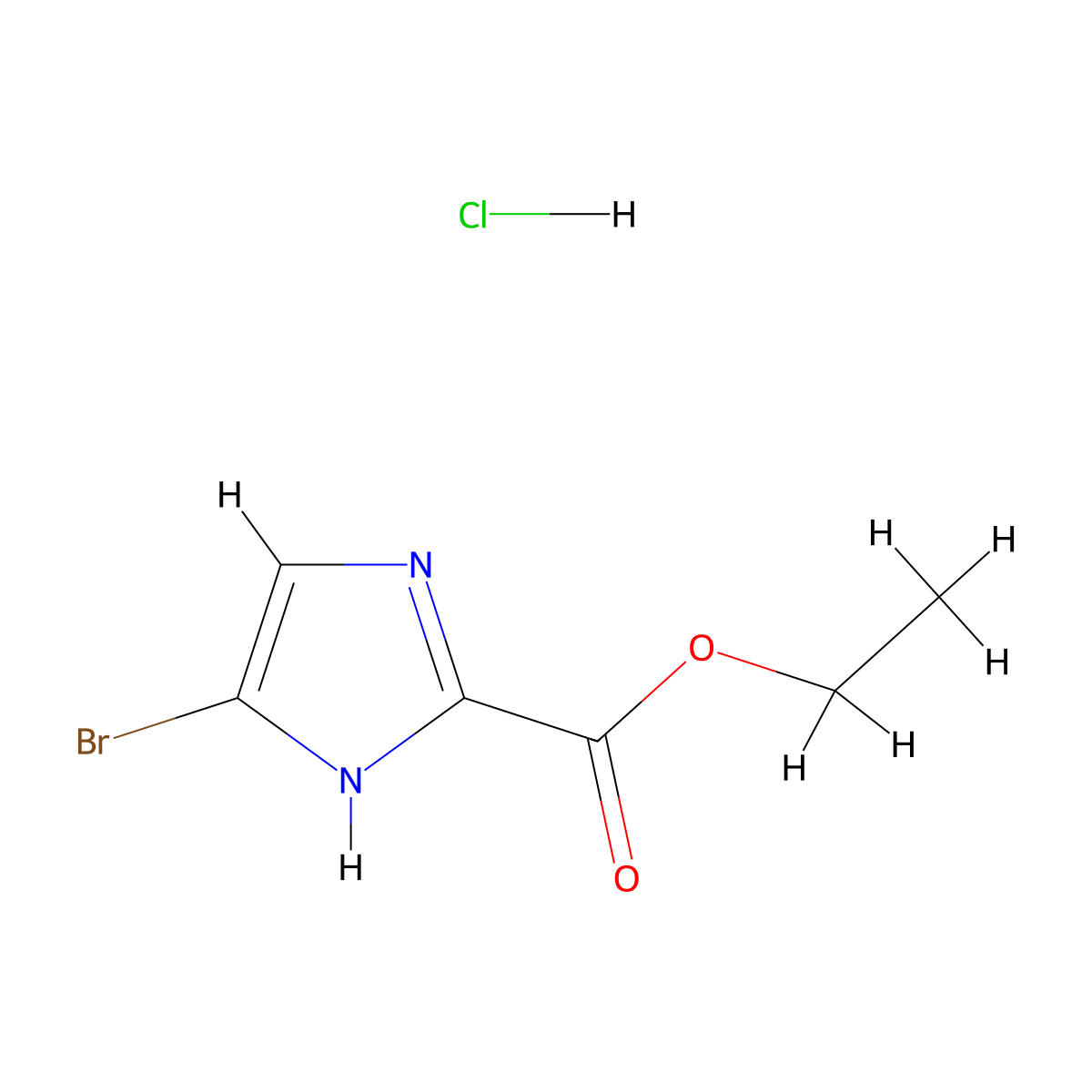 ethyl 5-bromo-1H-imidazole-2-carboxylate hydrochloride molecular structure, CAS 3028146-03-1