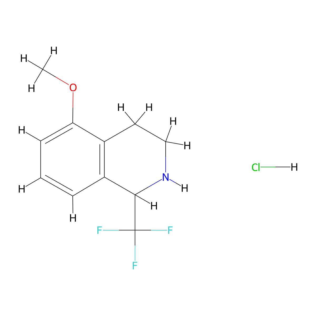 5-Methoxy-1-(trifluoromethyl)-1,2,3,4-tetrahydroisoquinoline hydrochloride molecular structure, CAS 3028146-04-2