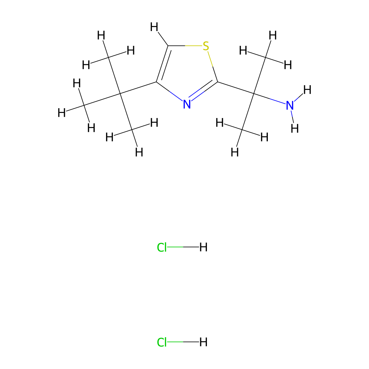 2-(4-Tert-butyl-1,3-thiazol-2-yl)propan-2-amine dihydrochloride molecular structure, CAS 3028146-20-2