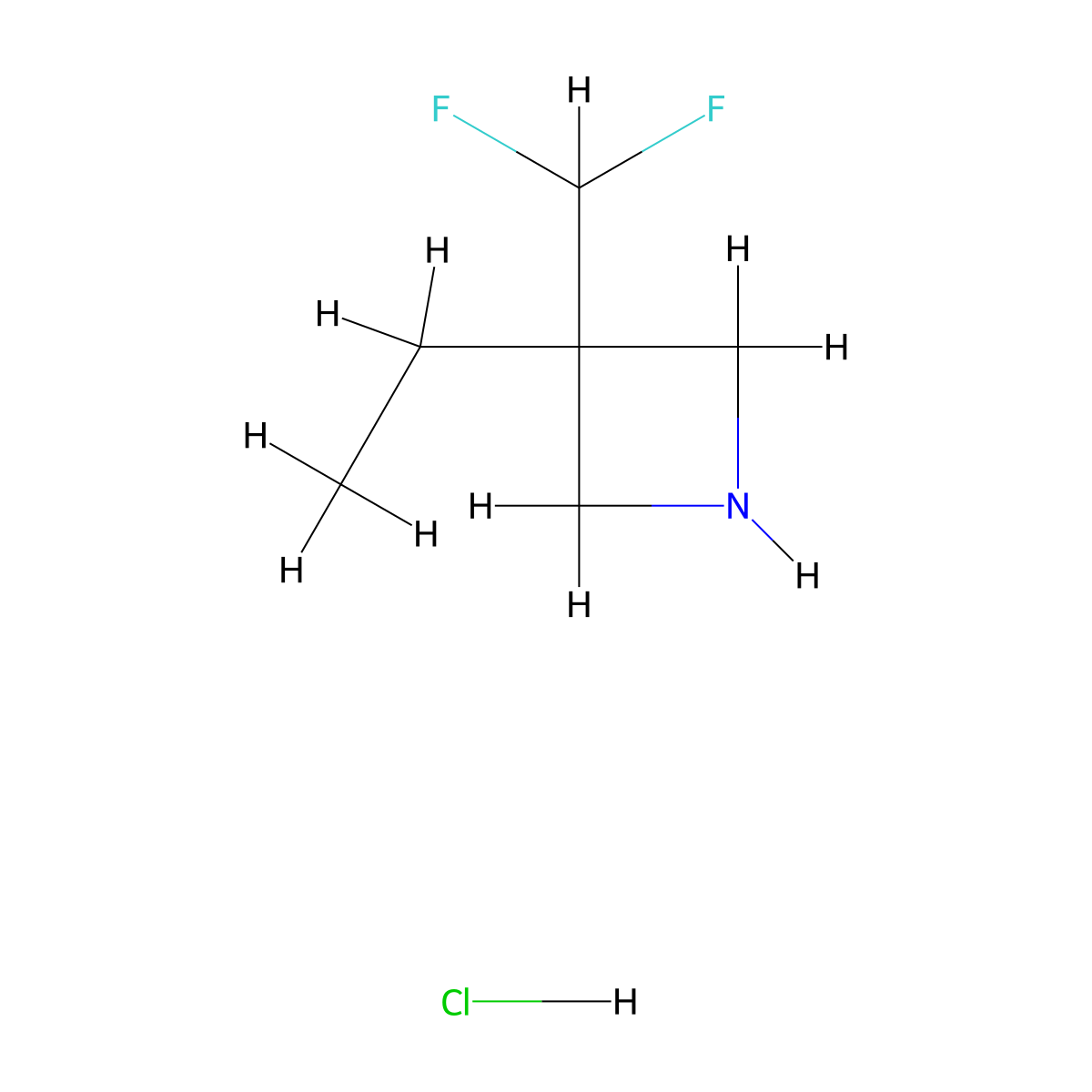 3-(Difluoromethyl)-3-ethylazetidine hydrochloride molecular structure, CAS 3028146-32-6