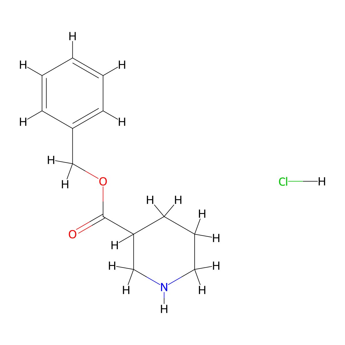 Benzyl piperidine-3-carboxylate hydrochloride molecular structure, CAS 3028146-33-7