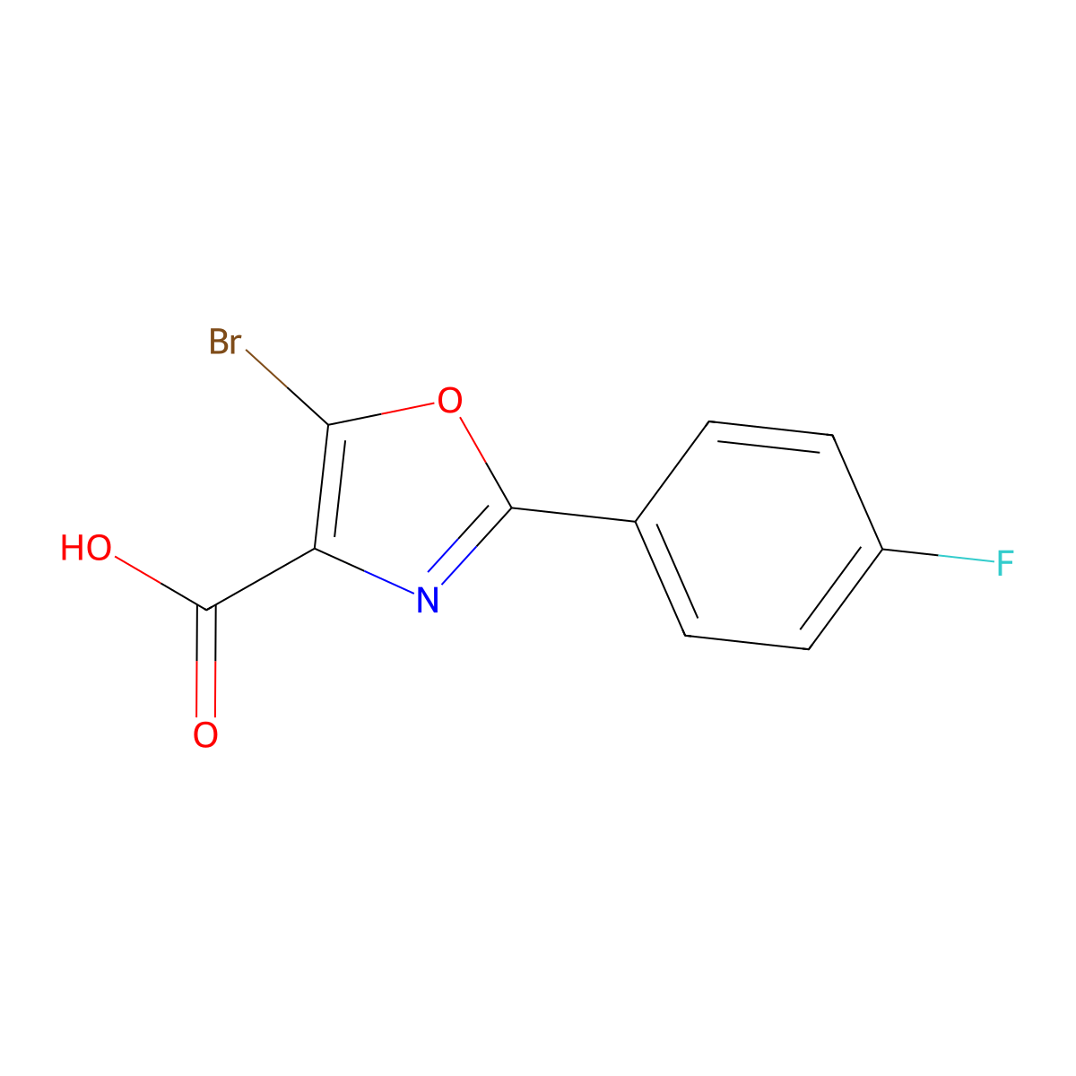 5-Bromo-2-(4-fluorophenyl)-1,3-oxazole-4-carboxylic acid molecular structure, CAS 3028146-37-1