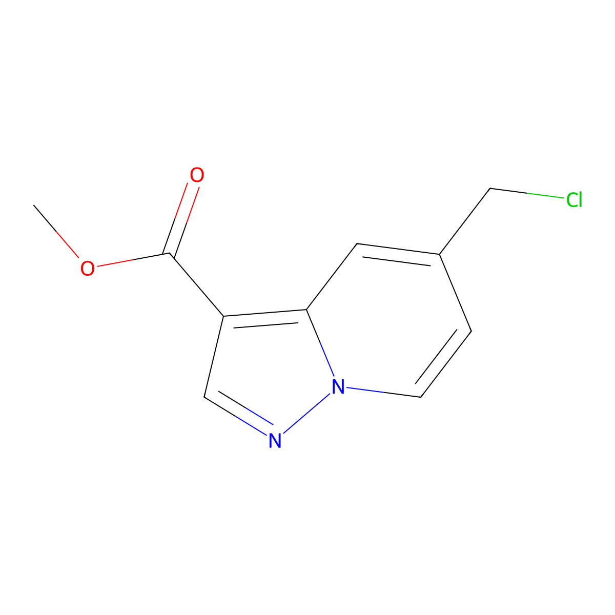 Methyl 5-(chloromethyl)pyrazolo[1,5-a]pyridine-3-carboxylate molecular structure, CAS 3028146-41-7