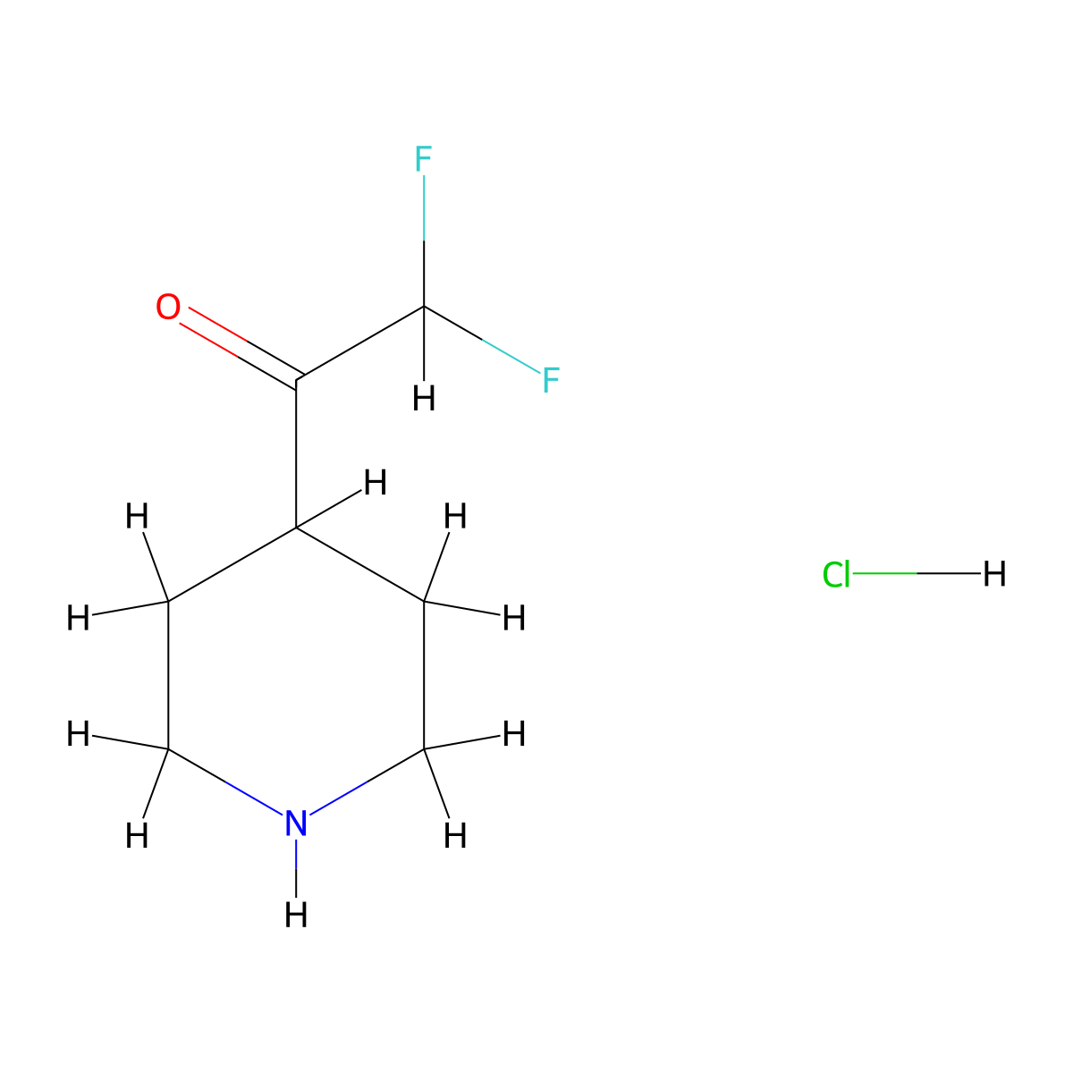 2,2-Difluoro-1-(piperidin-4-yl)ethan-1-one hydrochloride molecular structure, CAS 3028146-48-4