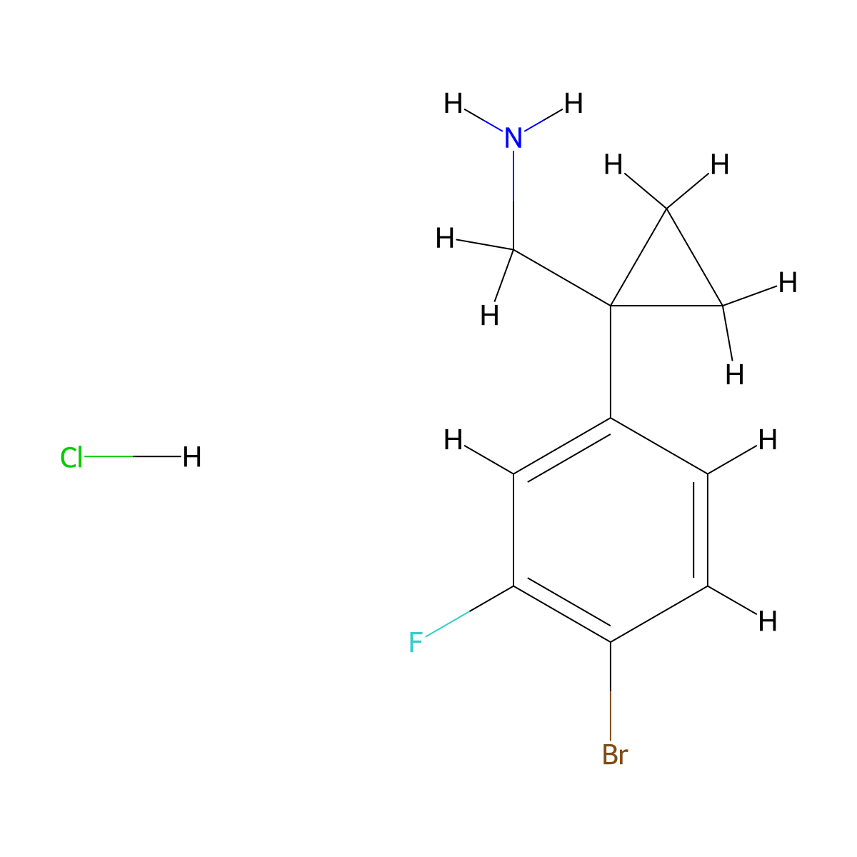 1-[1-(4-Bromo-3-fluorophenyl)cyclopropyl]methanamine hydrochloride molecular structure, CAS 3028146-62-2
