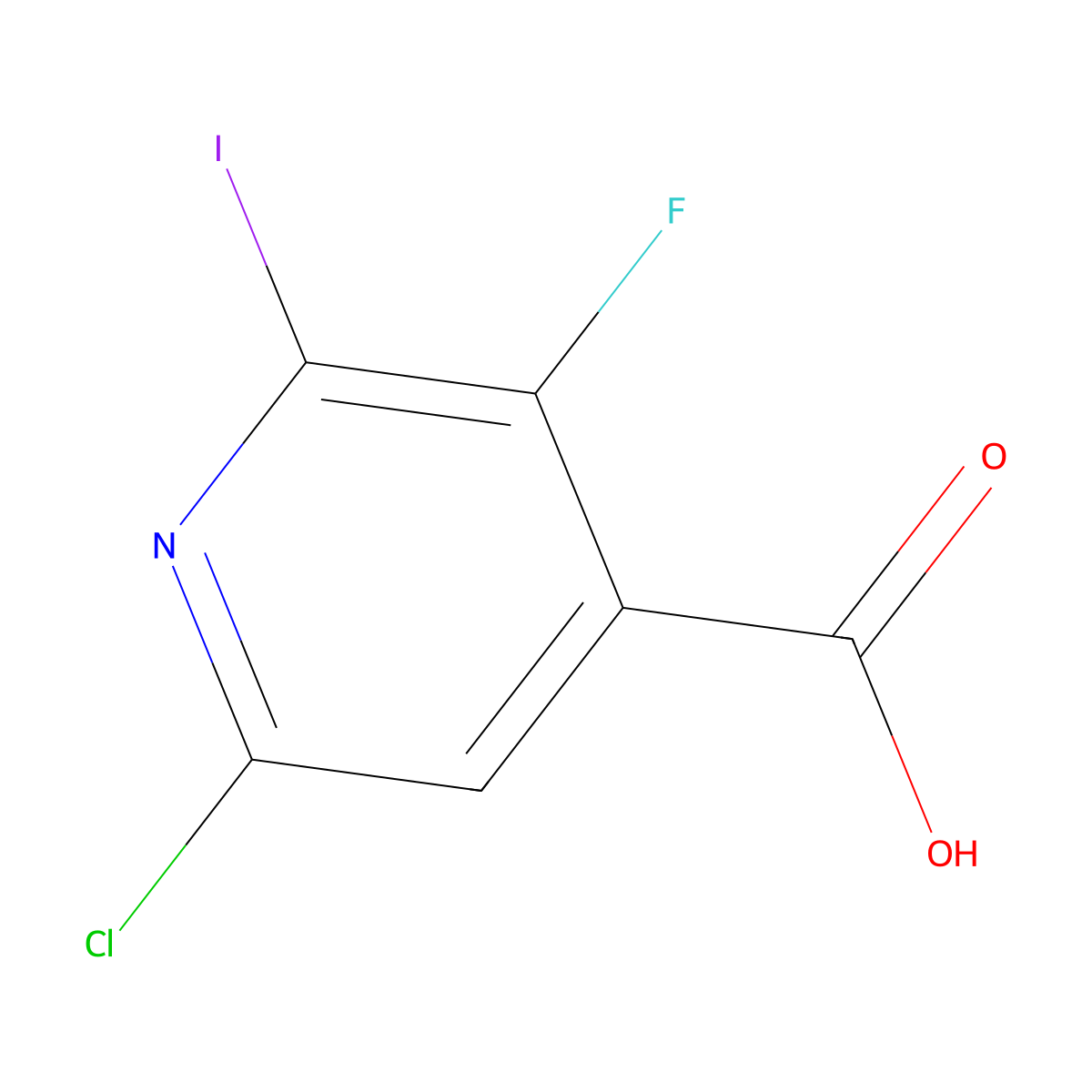 6-Chloro-3-fluoro-2-iodopyridine-4-carboxylic acid molecular structure, CAS 3028146-68-8