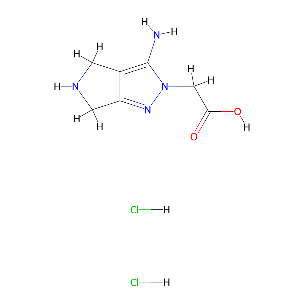 2-{3-amino-2H,4H,5H,6H-pyrrolo[3,4-c]pyrazol-2-yl}acetic acid dihydrochloride molecular structure, CAS 3028146-80-4