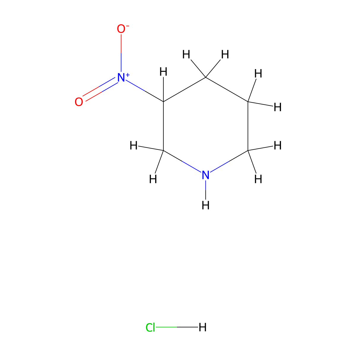 3-Nitropiperidine hydrochloride molecular structure, CAS 3028146-83-7