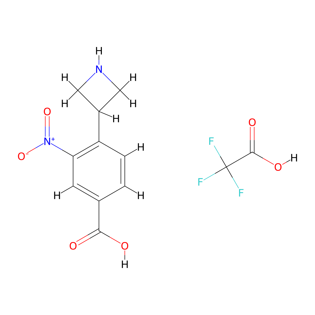 4-(Azetidin-3-yl)-3-nitrobenzoic acid, trifluoroacetic acid molecular structure, CAS 3028146-84-8