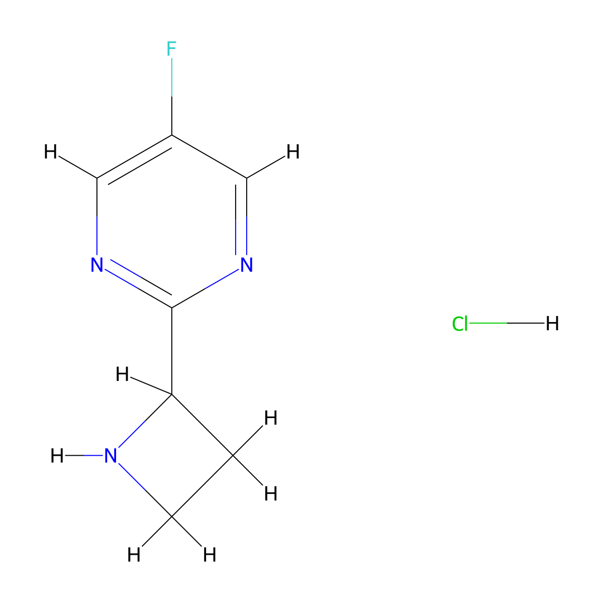 2-(Azetidin-2-yl)-5-fluoropyrimidine hydrochloride molecular structure, CAS 3028146-89-3
