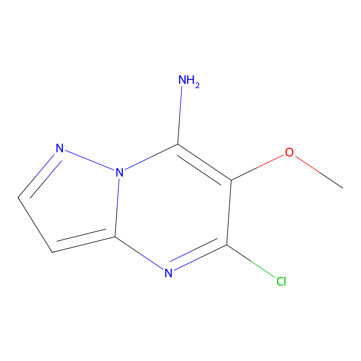 5-Chloro-6-methoxypyrazolo[1,5-a]pyrimidin-7-amine molecular structure, CAS 3028146-94-0