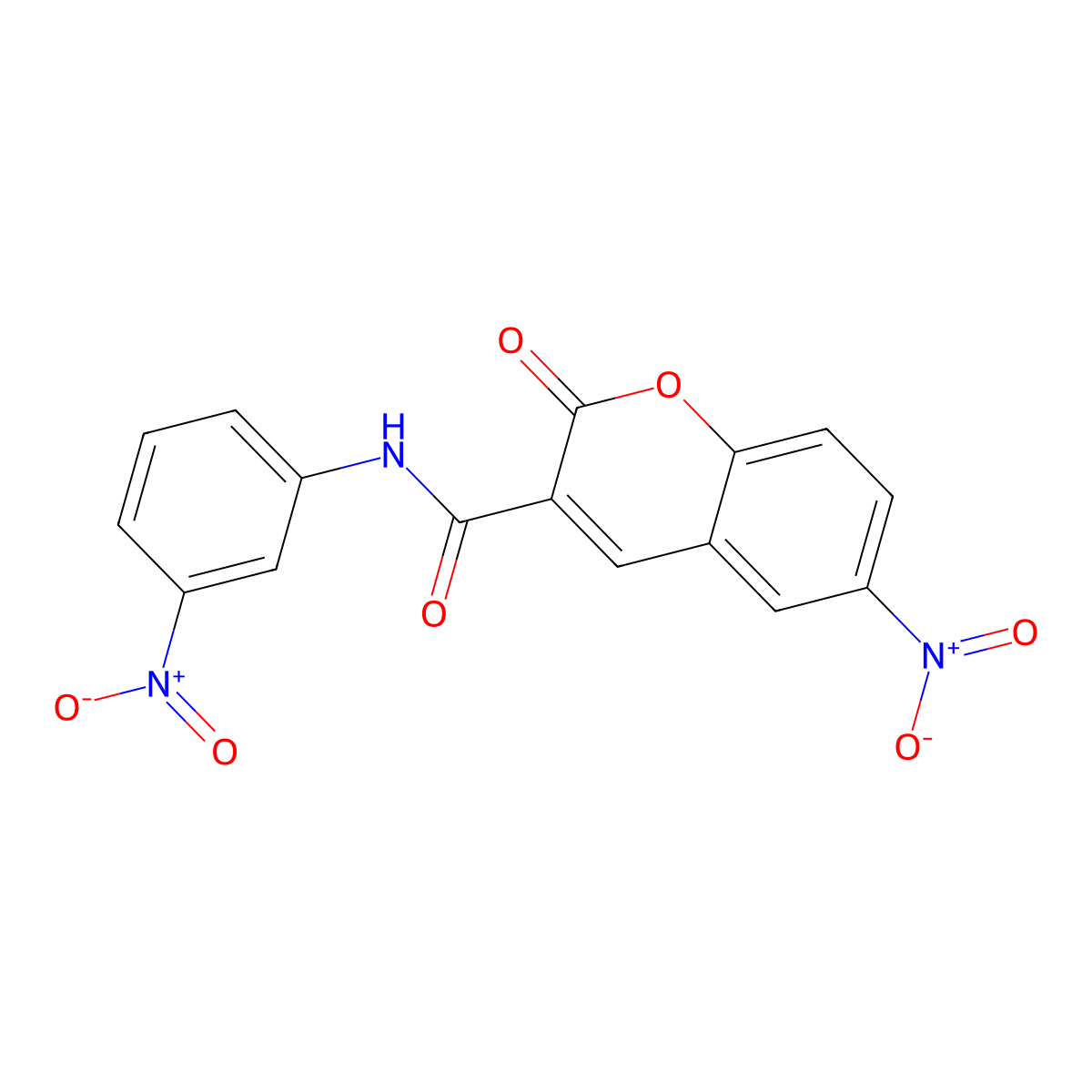 6-nitro-N-(3-nitrophenyl)-2-oxo-2H-chromene-3-carboxamide molecular structure, CAS 302815-02-7