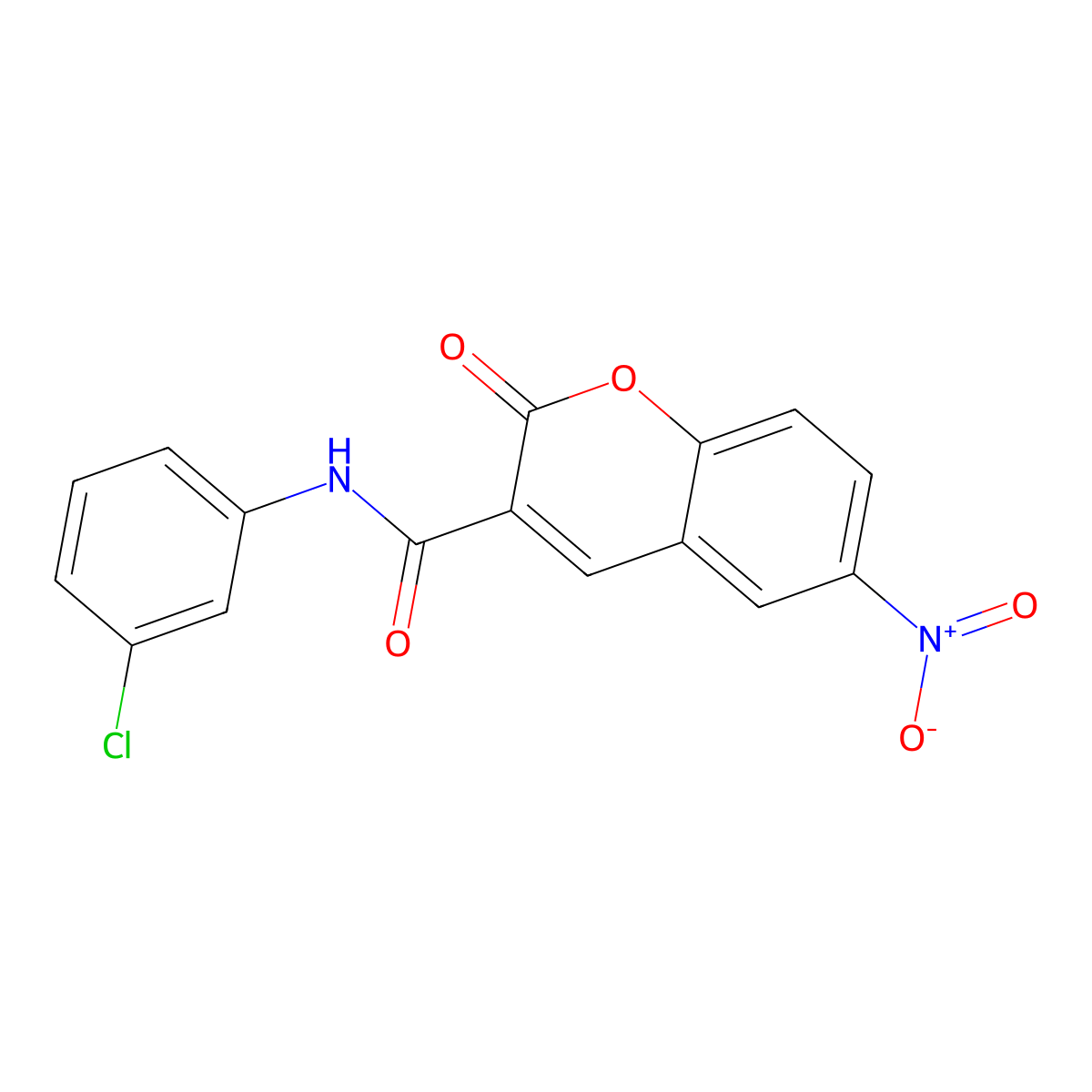 N-(3-chlorophenyl)-6-nitro-2-oxo-2H-chromene-3-carboxamide molecular structure, CAS 302815-06-1